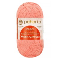 Пряжа Пехорская ПТ "Жемчужная"   50\% хлопок, 50\% вискоза   5 шт. х  100 г  425 м №283 лосось