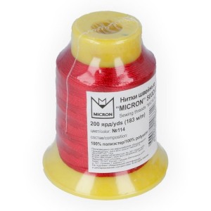 Швейные нитки (полиэстер) 500D/3   "Gamma"  / "Micron"   обувные    200 я  183 м №114 т.красный