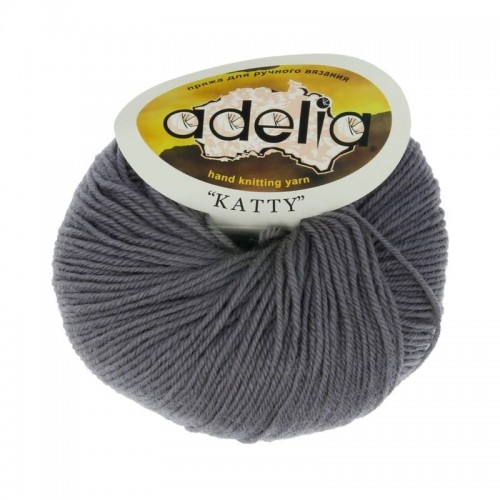 Пряжа ADELIA "KATTY"   100\% шерсть   10 шт. х  50 г  150 м ± 10 м №12 серый