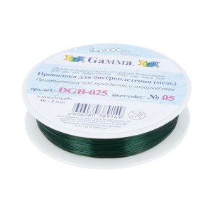 "Zlatka"   / "Gamma"   Проволока для бисера   DGB-025  d 0.25 мм  50 м ± 0.5 м №05 зеленый