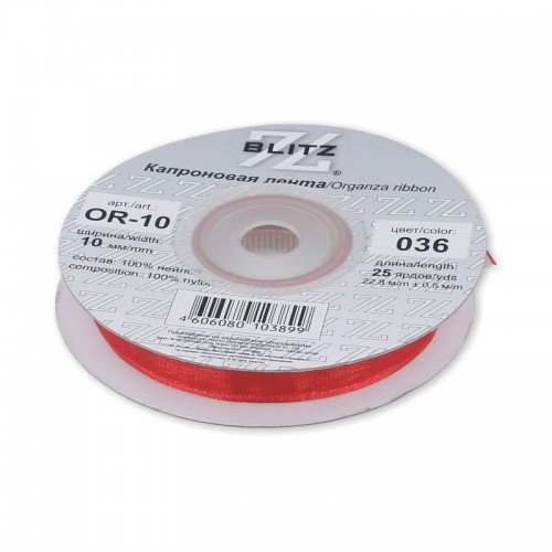 Лента капроновая 10 мм ( 3/8 ")  "BLITZ"   OR-10   22.8 м ± 0.5 м №036 красный