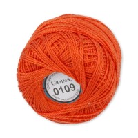 Пряжа "Gamma"   Ирис   100\% хлопок   10 шт. х  10 г  82 м ± 3 м №0109 морковный