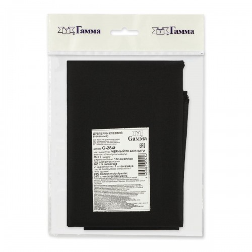 Дублерин G-284t   ФАСОВКА   тканый точечный   85  г/кв.м ± 5   112 см х 100 см черный