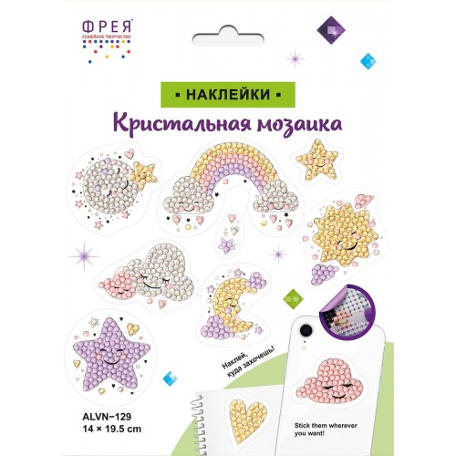 Кристальная (алмазная) мозаика  "ФРЕЯ" ALVN-129   наклейки "Сладкие мечты" 14 х 19.5 см