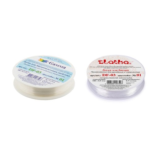 "Zlatka"   / "Gamma"   Леска для бисера   DF-03  d 0.3 мм  100 м ± 0.5 м №02 черный