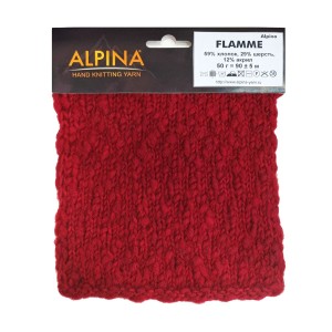 Пряжа ALPINA "FLAMME"   59\% хлопок, 29\% шерсть, 12\% акрил   10 шт. х  50 г  90 м ± 5 м №02 черный