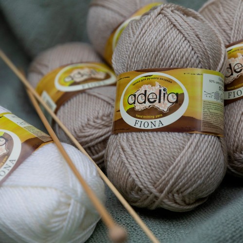 Пряжа ADELIA "FIONA"   50\% шерсть, 50\% акрил   10 шт. х  50 г  90 м ± 3 м №630 т.бежевый