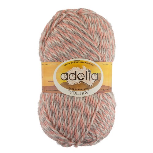 Пряжа ADELIA "ZOLTAN"   100\% шерсть   5 шт. х  100 г  115 м ± 5 м №152 белый-бежевый-желтый