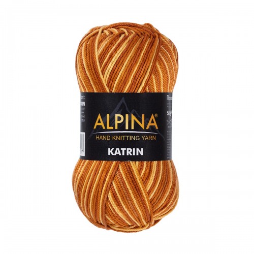 Пряжа ALPINA "KATRIN"   100\% мерсеризованный хлопок   10 шт. х  50 г  140 м ± 10 м №5335 голубой-св.зеленый-оливковый