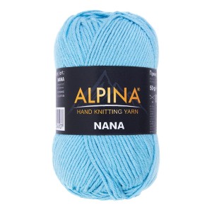 Пряжа ALPINA "NANA"   70\% хлопок, 30\% полиамид   10 шт. х  50 г  105 м ± 10 м №02 ЧЕРНЫЙ