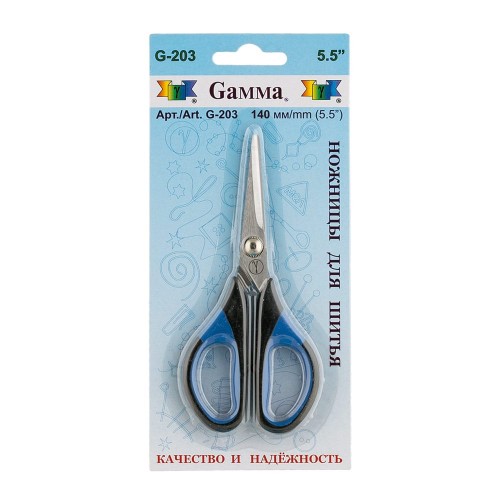 Ножницы "Gamma"   G-203   для шитья   в блистере   140 мм .