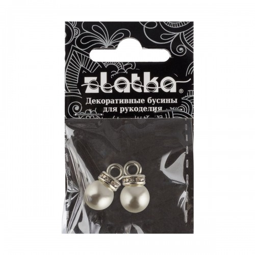 Бусина "Zlatka"   пластик   JJB-02   8 мм  5 х  2 шт №01 Жемчужный