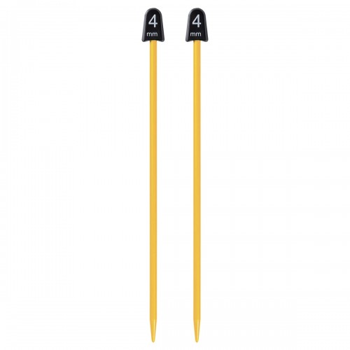 Спицы  PRYM 218402   прямые   пластик  d 4.0 мм  17 см  2 шт желтые