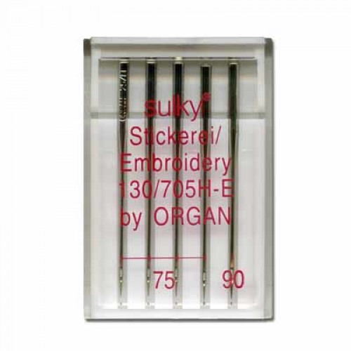 Иглы для быт. шв. машин "ORGAN"   для шелка ассорти   5 шт  в пенале 5470000 №75-90