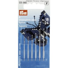 Иглы для шитья ручные "PRYM"   125560   для вышивания  №18-24   6 шт.  в блистере скругленное острие