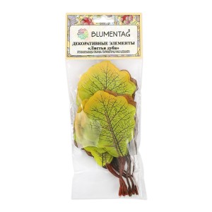Искусственное растение "Blumentag"   ALT-05   Декоративные элементы "Листья дуба"   13 х  14.5 см  5 х  6 шт. 01 ассорти (дуб)