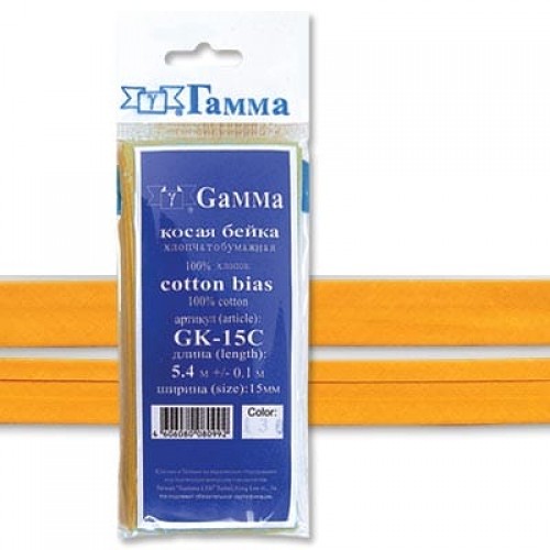 Косая бейка Х/Б   ФАСОВКА   "Gamma"   GK-15C   14 -  15 мм  5 х  5.4 м №182  св.св.голубой