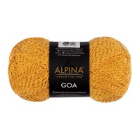 Пряжа ALPINA "GOA"   58\% хлопок, 38\% акрил, 4\% полиэстер   10 шт. х  50 г  175 м ± 5 м №01 горчичный