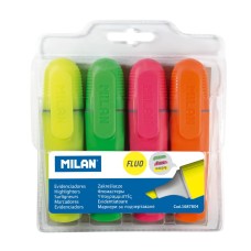 "Milan"   Набор текстовыделителей   4.8мм   4 цв.  перо скошенное 1687804