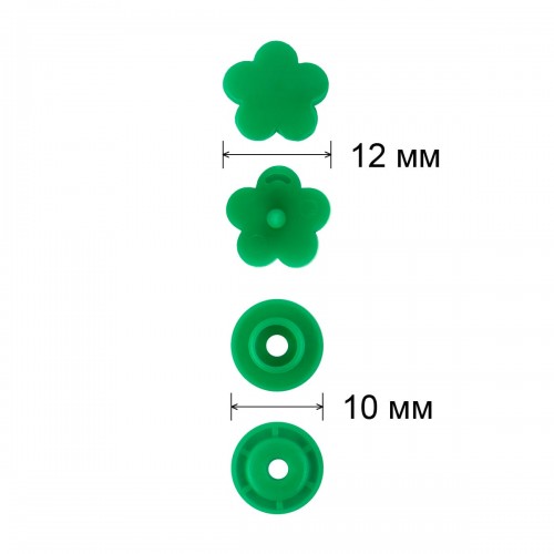 Кнопка "Micron"   POM-12 FL   Кнопки пластиковые   пластик  d 12 мм  15 шт. № 008 зеленый