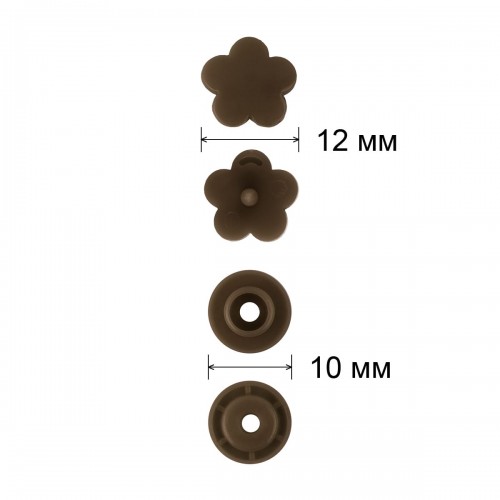 Кнопка "Micron"   POM-12 FL   Кнопки пластиковые   пластик  d 12 мм  15 шт. № 015 коричневый