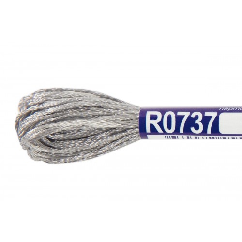 Нитки для вышивания "Gamma"   мулине   100\% вискоза   12 x  8 м R0737 серый