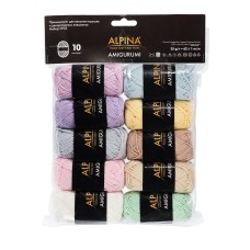 Пряжа ALPINA "AMIGURUMI"   100\% хлопок   10 х  25 г  62 м ± 1 м Set №02