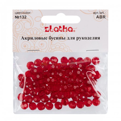 Бусина "Zlatka"   акрил   ABR   8 мм  25 г 132 красный