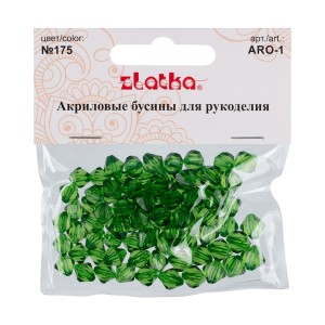 Бусина "Zlatka"   акрил   ARO-1   9 х 10 мм  25 г 175 зеленый