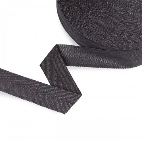 Лента киперная с люрексом   30 мм  TPTL-30   50 м т.серый-серебристый/dark grey-silver