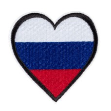 "Gamma"   Термоаппликация №46/5   5 шт №5438 флаг России сердце 6х6 см