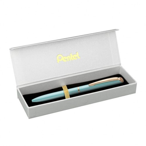 "Pentel"   Ручка гелевая EnerGel в подарочной упаковке  d 0.7 мм BL2007PD-BOX металлический бирюзовый матовый корпус цвет чернил: синий