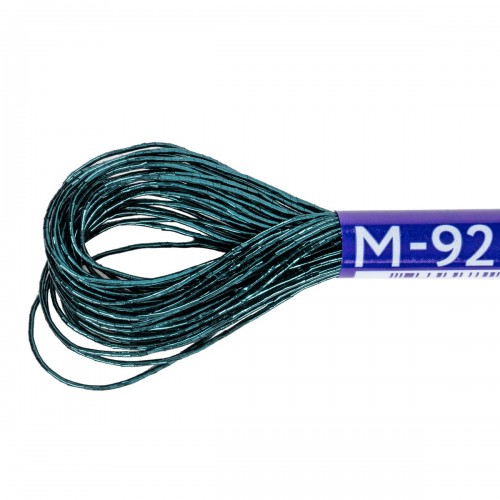 Нитки для вышивания "Gamma"   мулине  JT   металлик   100\% полиэстер   12 x  11 м M-92 т.зеленый