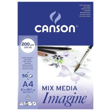 "Canson"   Альбом для графики Imagine   200 г/м2  A4   21 х  29.7 см  склейка с одной стороны   50 л. C200006008