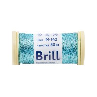 Нитки для вышивания "Gamma"   "Brill" мулине М   металлик   100\% полиэстер   5 x  50 м M-142 бирюзовый