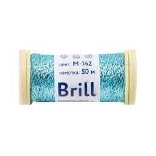 Нитки для вышивания "Gamma"   "Brill" мулине М   металлик   100\% полиэстер   5 x  50 м M-142 бирюзовый