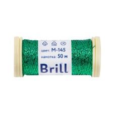 Нитки для вышивания "Gamma"   "Brill" мулине М   металлик   100\% полиэстер   5 x  50 м M-145 зеленый