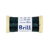 Нитки для вышивания "Gamma"   "Brill" мулине М   металлик   100\% полиэстер   5 x  50 м M-149 черный/т.бирюзовый