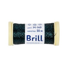 Нитки для вышивания "Gamma"   "Brill" мулине М   металлик   100\% полиэстер   5 x  50 м M-149 черный/т.бирюзовый