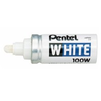 "Pentel"   Маркер перманентный White, белый, короткий корпус   6.5 мм   пулевидный   1 шт. X100W промышленный белый