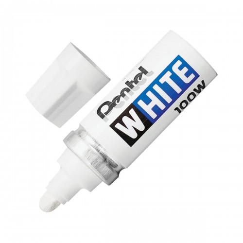 "Pentel"   Маркер перманентный White, белый, короткий корпус   6.5 мм   пулевидный   1 шт. X100W промышленный белый