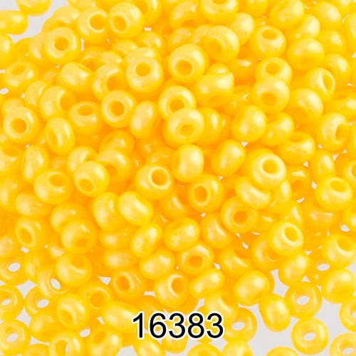 Бисер Чехия круглый 4   10/0   2.3 мм  500 г 16383 (Ф307) т.желтый