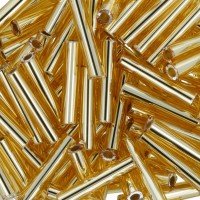 Бисер Япония "TOHO" BUGLE №3   9 мм  5 х  5 г №0022B золотистый