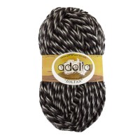 Пряжа ADELIA "ZOLTAN"   100\% шерсть   5 шт. х  100 г  115 м ± 5 м №147 черный-серый-белый