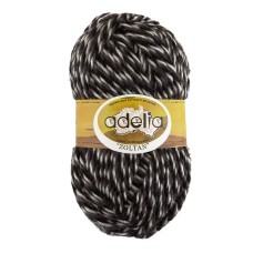 Пряжа ADELIA "ZOLTAN"   100\% шерсть   5 шт. х  100 г  115 м ± 5 м №147 черный-серый-белый