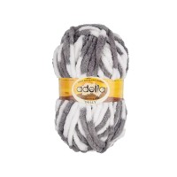 Пряжа ADELIA "DOLLY"   100\% полиэстер   5 шт. х  100 г  40 м ± 3 м №15 бело-серый