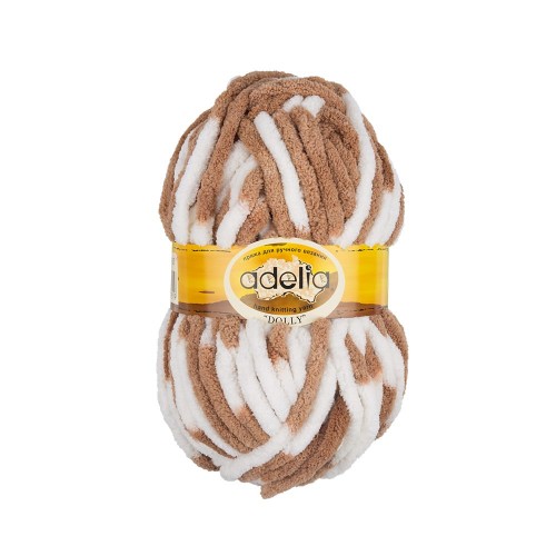 Пряжа ADELIA "DOLLY"   100\% полиэстер   5 шт. х  100 г  40 м ± 3 м №17 бело-бежевый