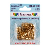 Кнопка пришивная "Gamma"   KLM-150   металл  d 15 мм  10 шт. №05 под золото