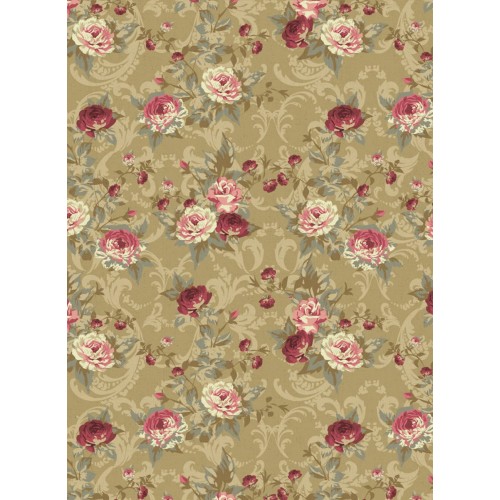 Ткань для пэчворка PEPPY   ВИКТОРИАНСКИЕ РОЗЫ   ФАСОВКА   50 x 55 см  146 г/кв.м ± 5   100\% хлопок ВР-30 зеленый