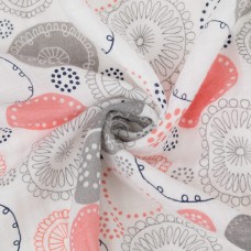 Ткань "PEPPY"   Ткань муслиновая   ФАСОВКА   EMBRACE   100\% хлопок   100 х  125 см  Shannon Fabrics whimsy circle coral